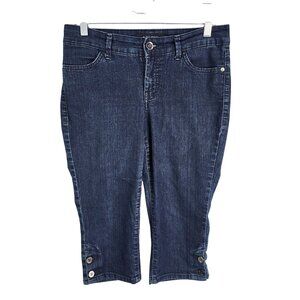 Womens Nine West Jeans Blue Denim Capri Jegging Mid Rise Dark Wash Stretch 6